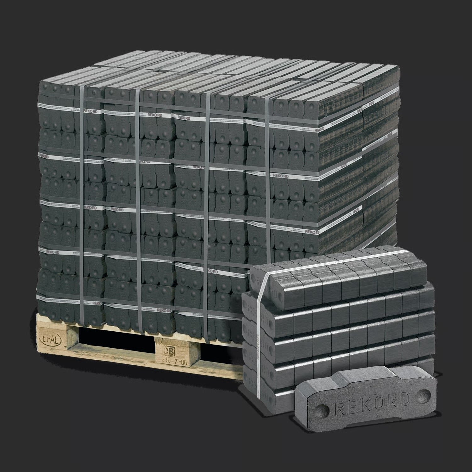 Holzbriketts mit Loch, Octagon-Form – Palette 96 × 10 kg (960 kg)