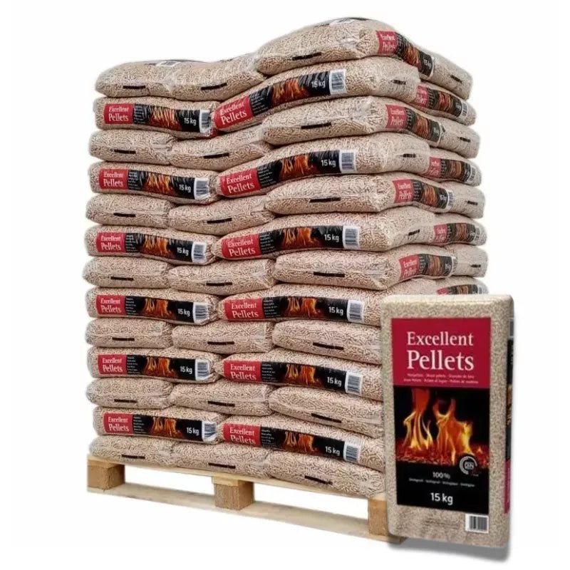 Holzpellets Excellent Nadelholz – Palette 70 × 15 kg (1050 kg)