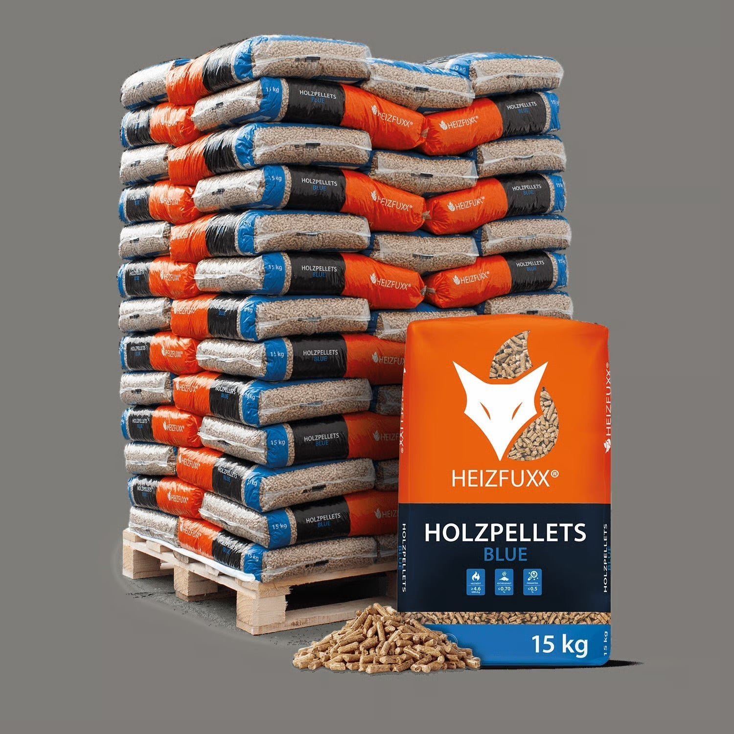 Granulés de bois résineux DINplus, 6 mm – palette 70 × 15 kg (1050 kg)